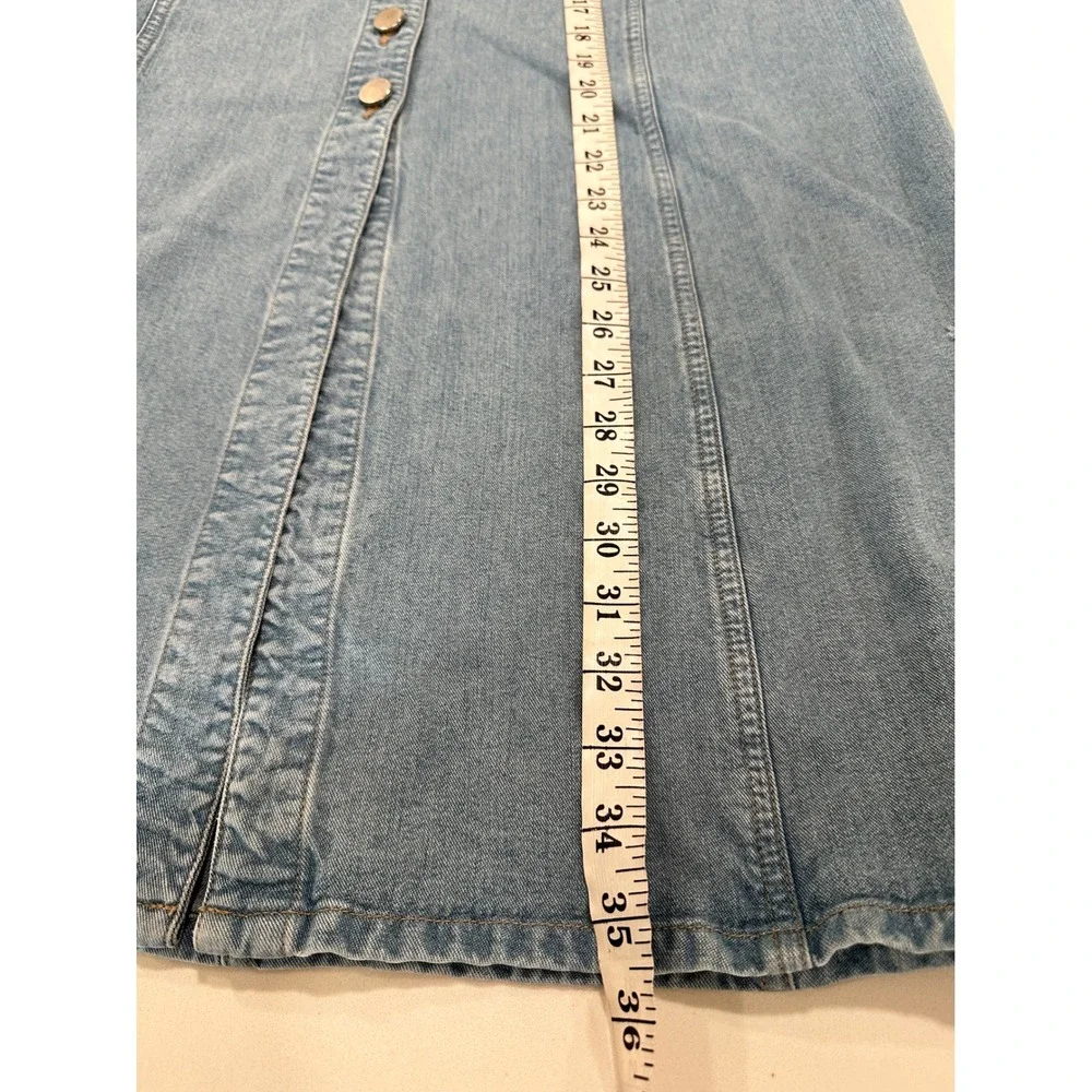 Jones New York Country Light‎ Wash Tencel Button Front Maxi Skirt Size 10